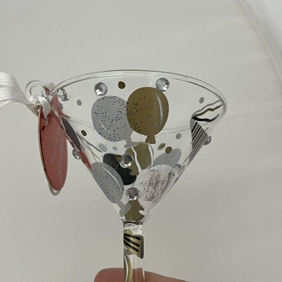 Lolita Mini-Tini Martini Glass Christmas Ornament Celebration Rhinestones W/ Box - Picture 2 of 12